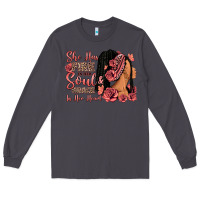 Smoke She has fire in her soul afro woman Long Sleeve Tee - RanaPortraitStore