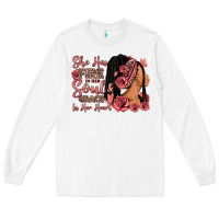 White She has fire in her soul afro woman Long Sleeve Tee - RanaPortraitStore