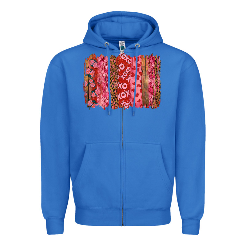 Valentine's Day Xoxo Brushstroke Zipper Hoodie by RanaPortraitStore | Teevron