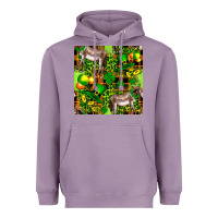 Lavender St. Patrick's Donkey With Leprechaun Hat Seamless Heavyweight Hoodie - FaDigitalArtStudio