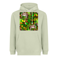Matcha St. Patrick's Donkey With Leprechaun Hat Seamless Heavyweight Hoodie - FaDigitalArtStudio
