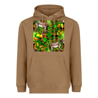 Toasted Coconut St. Patrick's Donkey With Leprechaun Hat Seamless Heavyweight Hoodie - FaDigitalArtStudio