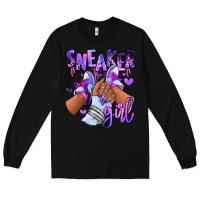 Black Purple galaxy sneaker girl Long Sleeve Tee - RanaPortraitStore