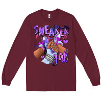 Burgundy Purple galaxy sneaker girl Long Sleeve Tee - RanaPortraitStore