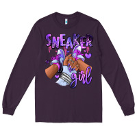 Plum Purple galaxy sneaker girl Long Sleeve Tee - RanaPortraitStore