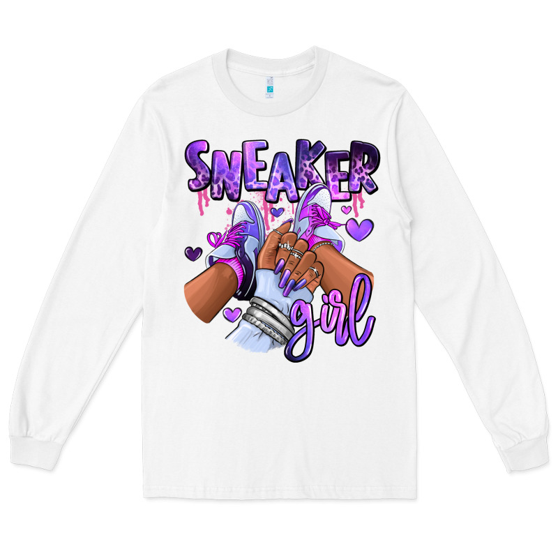 Purple Galaxy Sneaker Girl Long Sleeve Tee by RanaPortraitStore | Teevron