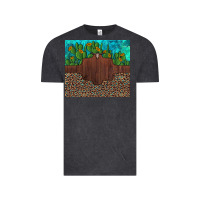 Vintage Black custom cactus and sunflowers leopard turquoise Vintage Tee - Artiststas