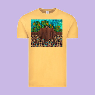 Custom Cactus And Sunflowers Leopard Turquoise Vintage Tee Designed By Artiststas
