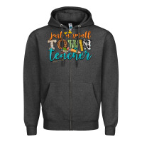 Charcoal Heather just a small town teacher Zipper Hoodie - texasbilliewilder