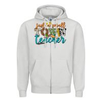 Dove Grey just a small town teacher Zipper Hoodie - texasbilliewilder