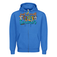 True Royal just a small town teacher Zipper Hoodie - texasbilliewilder
