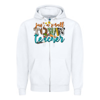 White just a small town teacher Zipper Hoodie - texasbilliewilder