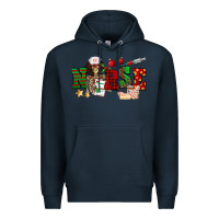 Navy Christmas Nurse Premium Hoodie - NancyCooperArtShop
