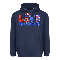 Navy love america gnome Heavyweight Hoodie - HRA Design Shop