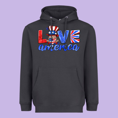 Love America Gnome Heavyweight Hoodie Designed By Hra Design Shop