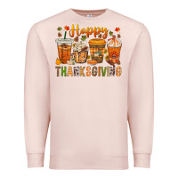 Pale Pink western happy thanksgiving bbs Premium Sweatshirt - BundleAndBundleShop