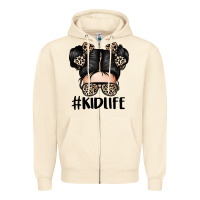 Sandshell kid life leopard messy bun Zipper Hoodie - texasbilliewilder
