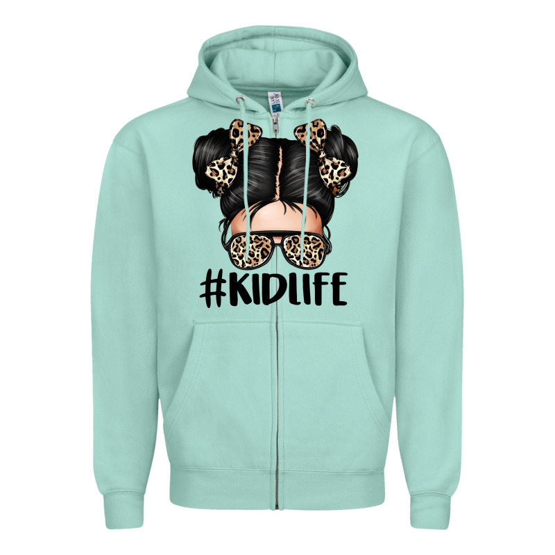 Kid Life Leopard Messy Bun Zipper Hoodie by texasbilliewilder | Teevron