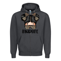 Smoke kid life leopard messy bun Zipper Hoodie - texasbilliewilder