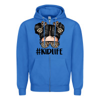 True Royal kid life leopard messy bun Zipper Hoodie - texasbilliewilder