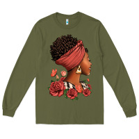 Army Green She who kneels before god can stand before anyone Long Sleeve Tee - RanaPortraitStore