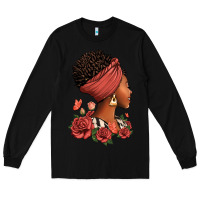Black She who kneels before god can stand before anyone Long Sleeve Tee - RanaPortraitStore