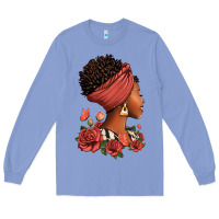 Colony Blue She who kneels before god can stand before anyone Long Sleeve Tee - RanaPortraitStore