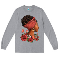 Heather Grey She who kneels before god can stand before anyone Long Sleeve Tee - RanaPortraitStore