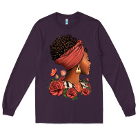 Plum She who kneels before god can stand before anyone Long Sleeve Tee - RanaPortraitStore