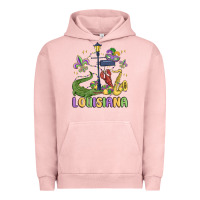 Pigment Salmon louisiana mardi gras Urban Hoodie - MaliasSmallBusiness
