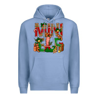 Colony Blue Christmas mini Elf Premium Hoodie - NancyCooperArtShop