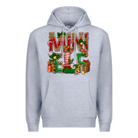 Heather Grey Christmas mini Elf Premium Hoodie - NancyCooperArtShop