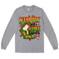 Heather Grey Steppin' into Juneteenth Long Sleeve Tee - RanaPortraitStore