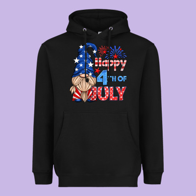 Happy 4th Of July Gnome Heavyweight Hoodie Designed By Hra Design Shop