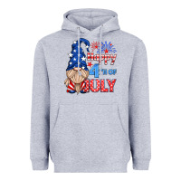 Heather Grey happy 4th of july gnome Heavyweight Hoodie - HRA Design Shop