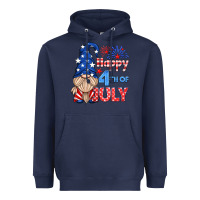 Navy happy 4th of july gnome Heavyweight Hoodie - HRA Design Shop