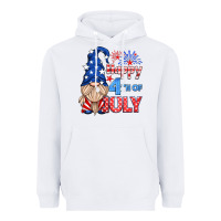 White happy 4th of july gnome Heavyweight Hoodie - HRA Design Shop