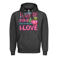Charcoal Heather i wear pink for someone i love Zipper Hoodie - Zillion Design Studio