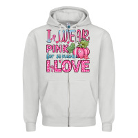 Dove Grey i wear pink for someone i love Zipper Hoodie - Zillion Design Studio