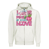 Oatmeal Heather i wear pink for someone i love Zipper Hoodie - Zillion Design Studio