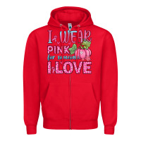 Red i wear pink for someone i love Zipper Hoodie - Zillion Design Studio