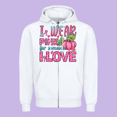 I Wear Pink For Someone I Love Zipper Hoodie Designed By Zillion Design Studio