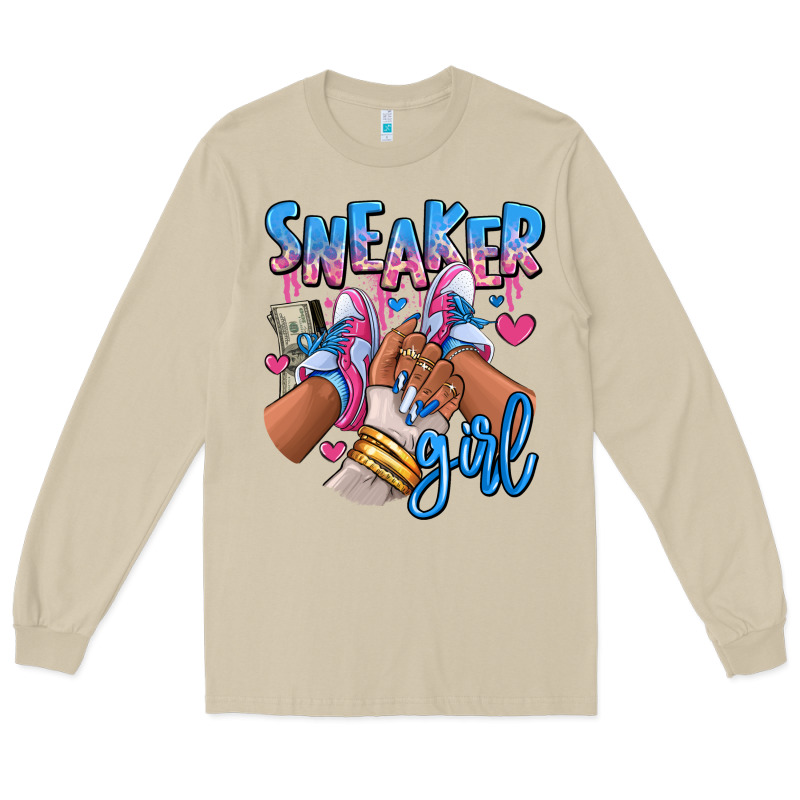 Sneaker Girl Afro Woman Long Sleeve Tee by RanaPortraitStore | Teevron