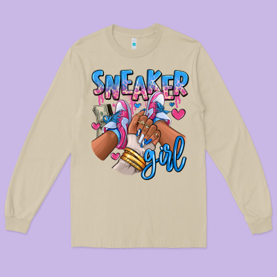 Long Sleeve Tee Sneaker girl afro woman