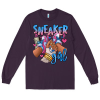 Plum Sneaker girl afro woman Long Sleeve Tee - RanaPortraitStore