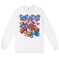 White Sneaker girl afro woman Long Sleeve Tee - RanaPortraitStore