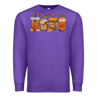 Purple western thanksgiving coffee cups bbs Premium Sweatshirt - BundleAndBundleShop