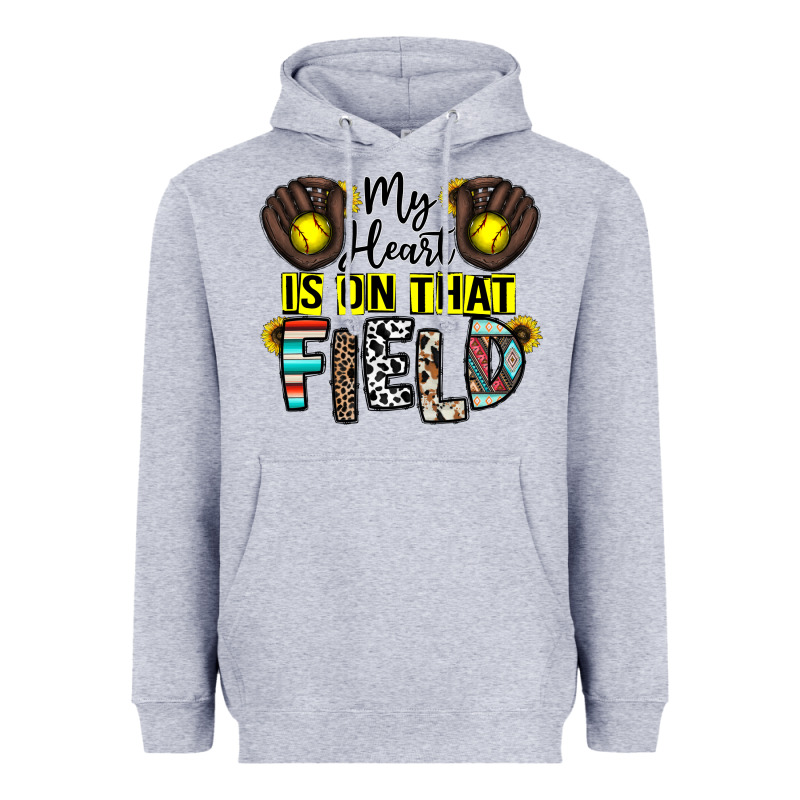 My Heart Is On That Field Heavyweight Hoodie by CowhideDigitalArt | Teevron