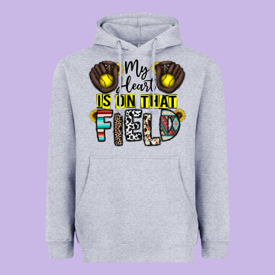 My Heart Is On That Field Heavyweight Hoodie Designed By Cowhidedigitalart