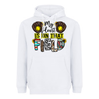 White my heart is on that field Heavyweight Hoodie - CowhideDigitalArt